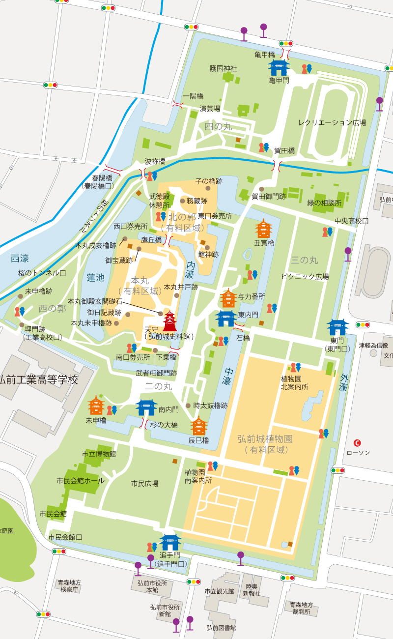 弘前城跡案内図