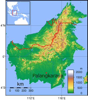 ボルネオ島の地図