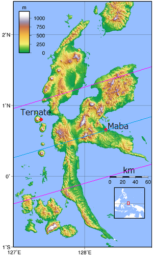 ハルマヘラ島の地図