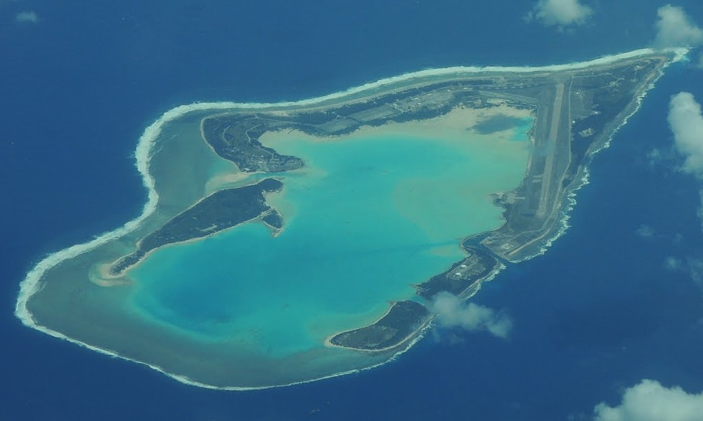 ピール島の西北にある岬が映った空撮写真