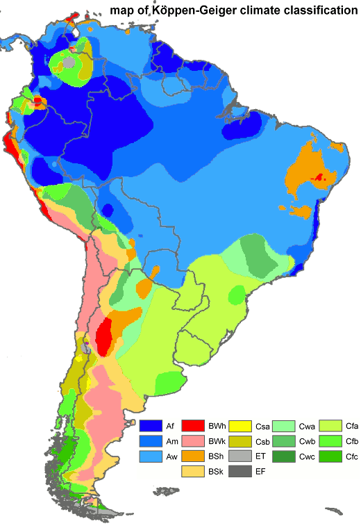 南米の気候区分